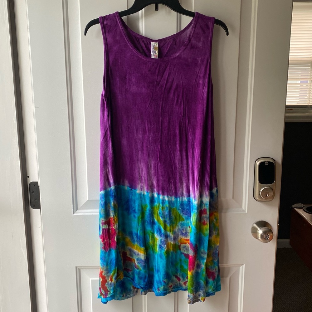 INDIA BOUTIQUE Purple Tie-Dye Dress. Free Size/One Size